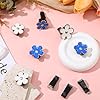 Flower Air Freshener Car Clips 6 Pcs Blue White Daisy Flower Car Air Freshener Vent Clips Accessories For Women Cute Vent Clip For Women Interior Conditioning Decor 3.2cm/2.9cm #3
