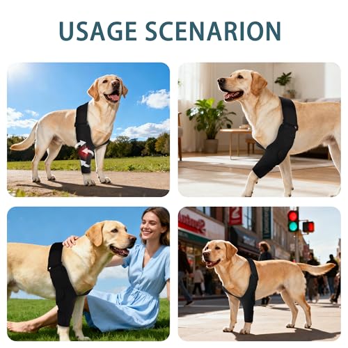 Image of Adjustable Dog Elbow Brace with Shoulder Support,Dog Front Leg Brace for Torn Ligaments, Arthritis,Post-Operative Rehabilitation, Pressure Sores(Left Leg,XL)