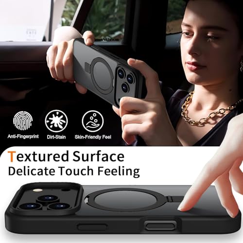 Image of iPhone 17 Pro Max Magsafe Stand Case | Matte Design & 360 Protection | Military-Grade Apple iPhone 17 Pro Max Cover | Ultra Premium - Black