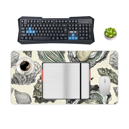 Desk Pad Protector 24x12 Inch Extended Oysters and Shells miniatura 4