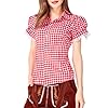 Bavarian Style Women's Oktoberfest Plaid Shirt Tra... #1