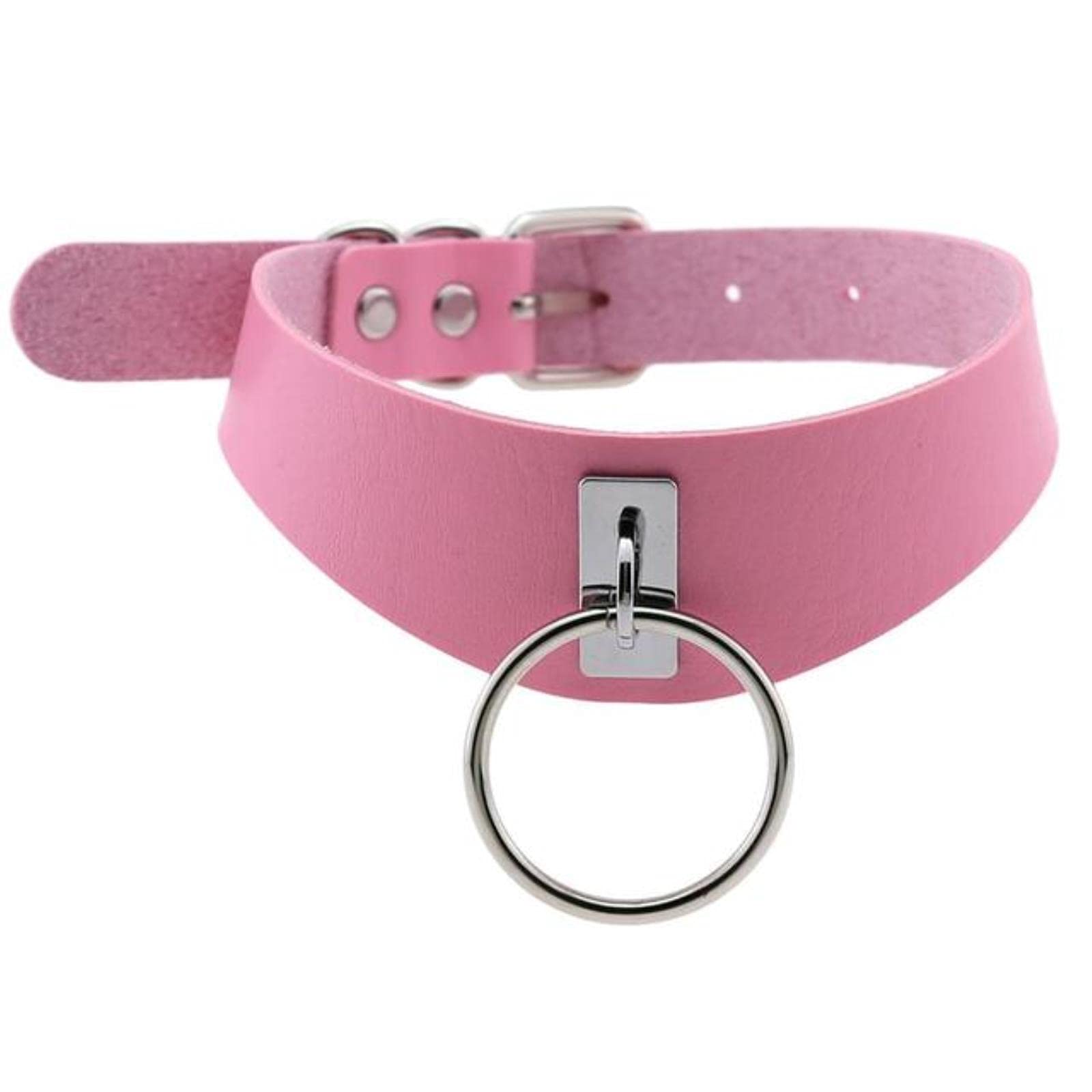 Wszjln Girls Pink Gothic Choker Goth Vegan Leather Choker Punk Choker Harajuku Mood Choker Choker Dark Fashion Halloween Accessories