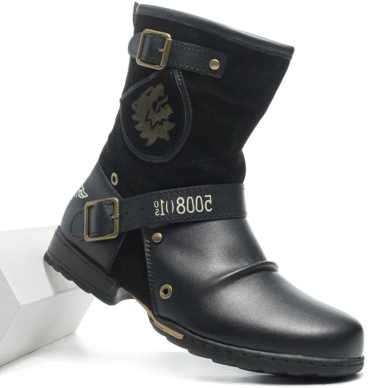 Men's Western Boots with Embroidery Cowboy Boot Zipper Short Boots Footwear with Traditional Round Toe Work Boots3