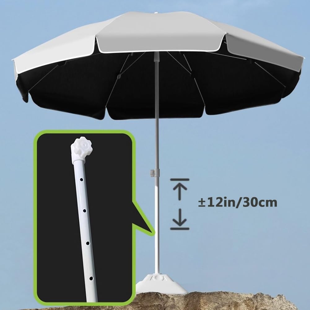 Parasol plażowy regulowana wysokość wodoodporny zewnętrzny patio 5,5 7 8 2,6 m okrągły ochrona przed promieniowaniem UV basen ogród wakacje
