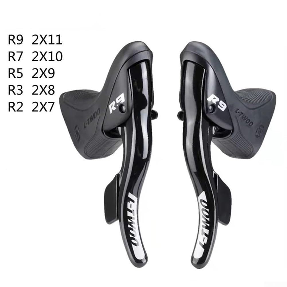 Leva del cambio per bicicletta da strada, 2X7/8/9/10/11 velocità per deragliatore Shimano, costruzione in lega di alluminio (R5)
