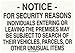 Brady 95462 Premium Fiberglass Security Property Sign, 14" X 20", Legend "For Security Reasons Individuals Entering Or Leaving The Premises May Be Subject To Search Of Their Vehicles Parcels Or Other Unusual Items"
