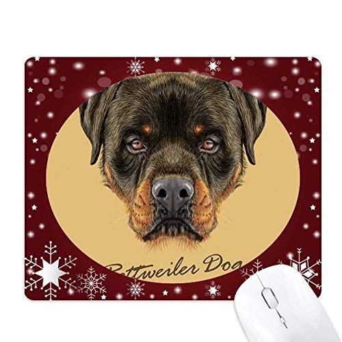 Tapis de souris rottweiler animal féroce pour setup gaming hivernal