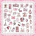 200 PCS Coquette Stickers, Pink Aesthetic Waterproof Vinyl Stickers for Girls, Preppy Sticker for Laptop, Water Bottles, Guitar Computer