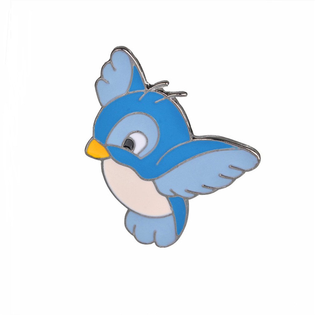 3Pcs/Set Mini Cartoon Cute Blue Bird Flying Brooch In The Sky Bird Children's Clothing Cute Badge Bag Brooch