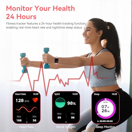 Image of Smart Watch for Women Men, 1.85 inchHD Touchscreen Fitness Tracker with Bluetooth Calling, 130+ Sport Modes, 5 ATM Waterproof Heart Rate Sleep Monitor, 7 Day Battery DIY Dial, Smartwatch for Android & iOS