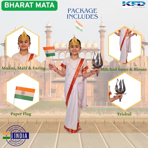 Image of Kaku Fancy Dresses National Heros Freedom Fighters Costumes for Boys & Girls | Independence Day Republic Day Fancy Dress for Schools Plays & Competition | Role Play Politician Costume For Kids