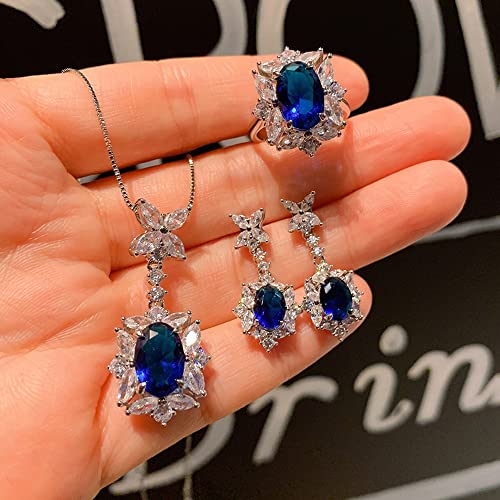 Parure saphir de prestige avec bague et collier aux finitions de luxe