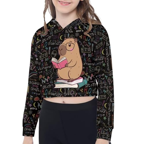 DISNIMO Girls Crop Tops Hoodies 5-14T Kids Long Sleeve Pullover Sweatshirts Athletic Volleyball Clothing3