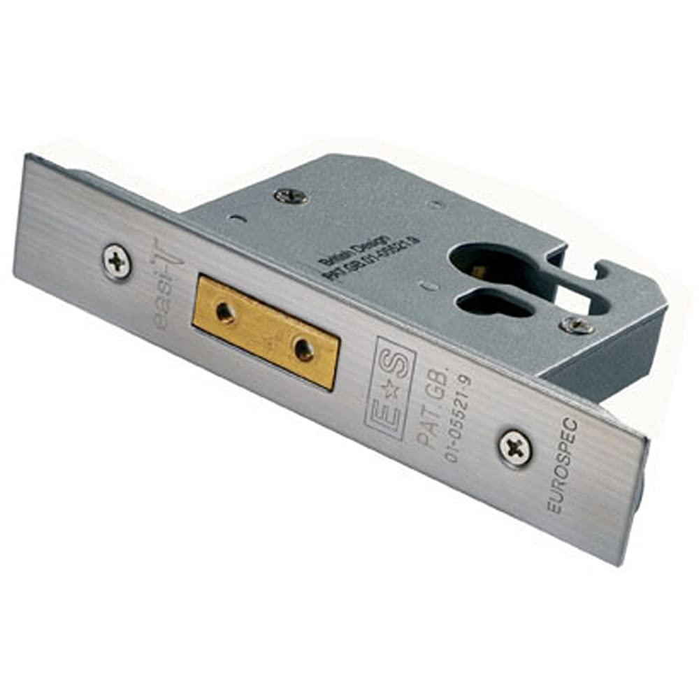 Loops Satin Stainless Steel 76Mm Euro Profile Deadlock - Strike Plate Included - | Secure Door Latch Dead Lock - Locking Key Turn Security Catch