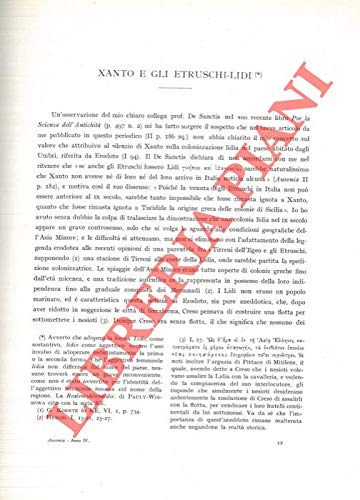 Xanto e gli Etruschi Lidi.