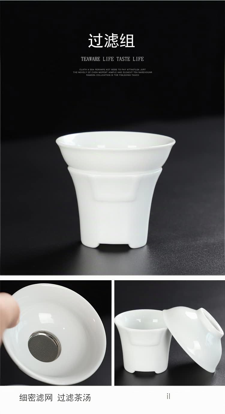 Gaiwan Service à thé chinois Gongfu en porcelaine blanche avec coffret cadeau (tasse Jiangjun)