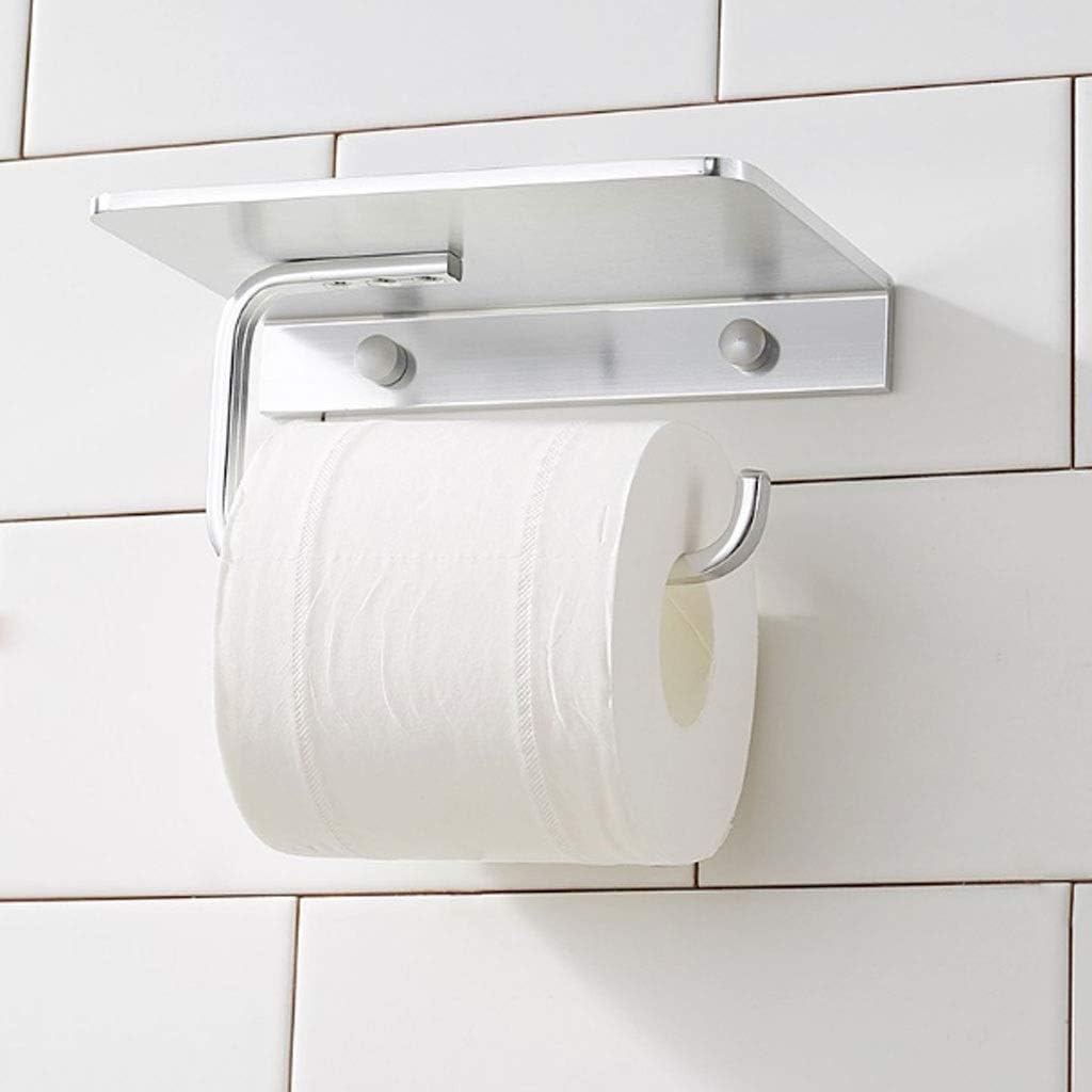 Toilet Paper Holder ， Bathroom Accessories Stainless Steel Tissue Roll Dispenser Mobile Phone Storage Rack Handy Use(D) image 4