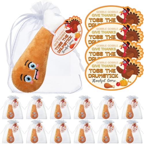 Silipull 18 Pcs 4" Thanksgiving Turkey Plush Toss Game Stuffed Turkey Toy