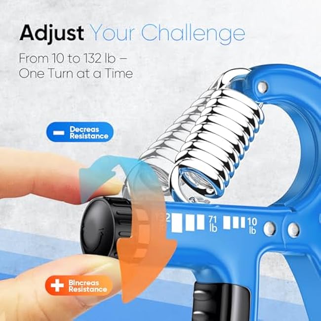 FitBeast Grip Strength Trainer 2 Pack ¨C Adjustable Hand Grip Strengthener for Strength Training & Rehabilitation, 10-132 lbs Resistance Forearm Strengthener, Ideal for Athletes, Rehab, Office