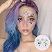 YRYM HT Face Gems - 6 Sets Women Mermaid Jewels With Chest Gems, Crystals Stick on Eyes Body Fit for Festival Music Party Makeup