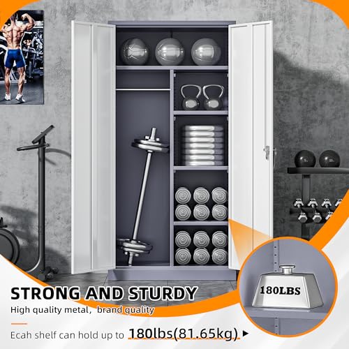 image for INTERGREAT Wardrobe Cabinets with Locking Doors and Shelves, Clothing 