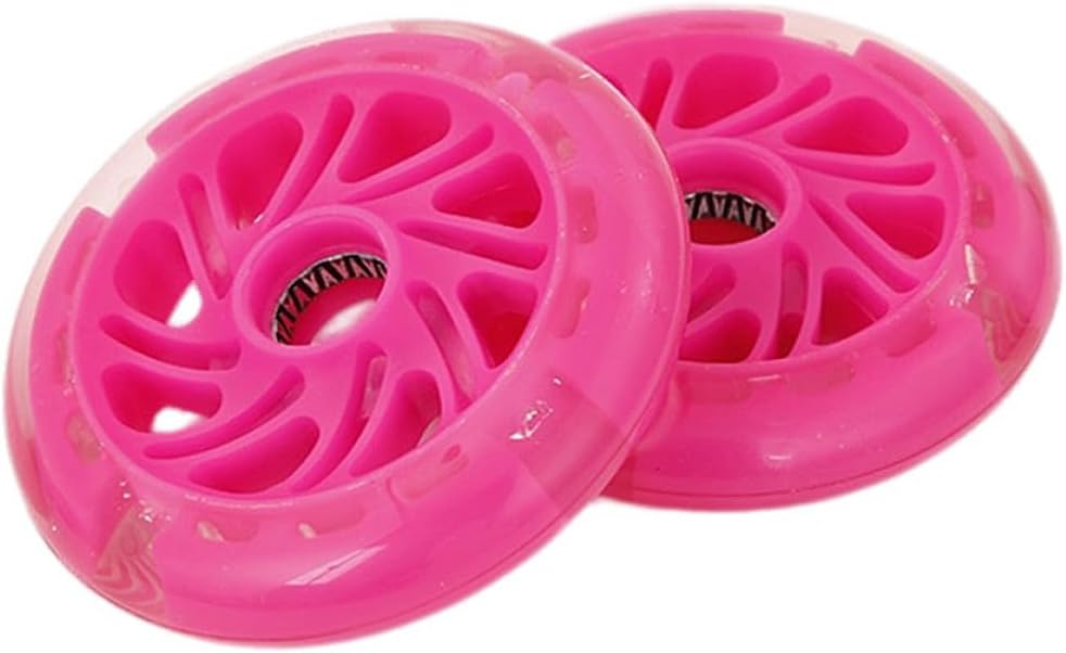Cabilock Bike Training Wheels for 2pcs Pink Pu Flashing Auxiliary Wheels with Bearings Silent for Bicycle Training and Support