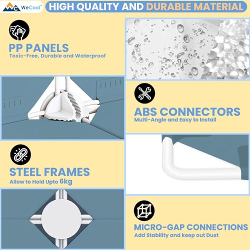 Image of CoolLeaf Plastic Wardrobe for Kids, Cupboard for Bedroom with 8-Cubes Sheets and Hanging Rail, Almirah Plastic for Baby Clothes /Toys /Books, Blue Cartoon