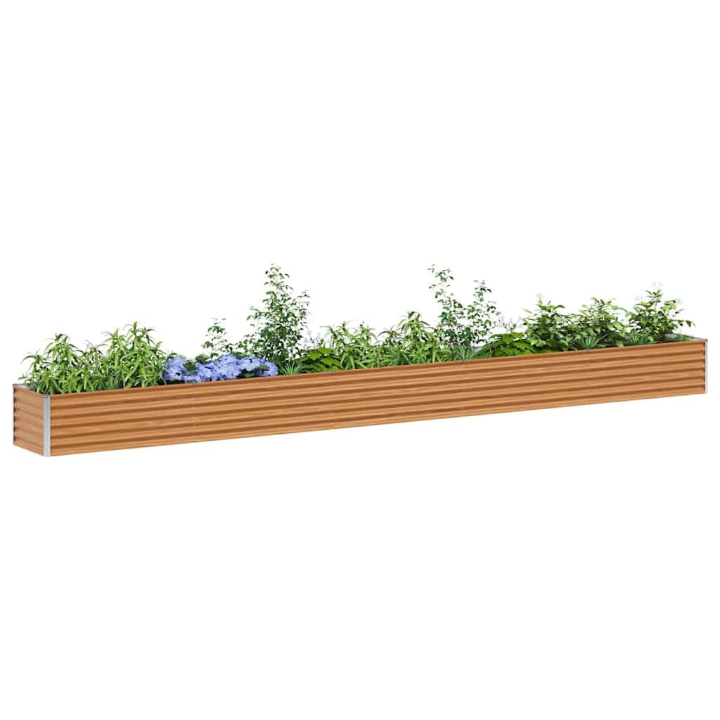 Jardinière surélevée marron clair 485 x 50 x 36 cm en acier galvanisé