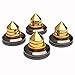 LAMPTOP 8 Set Golden-Plated Speaker Spikes, Speaker Stands CD Audio Subwoofer Amplifier Turntable Isolation Feet Solid Brass Cone Isolator Brass Base Pads Shockproof Mats with Double-Sided Adhesive