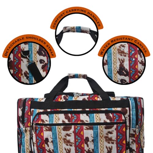 NGIL Canvas 20" inch Duffle Bag (Tribal Cow-black)4