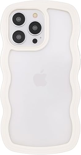 Miniatura 1 de Funda diseñada para iPhone 13 Pro Max de 6.7 pulgadas, bonito diseño de forma de marco de onda rizada con purpurina kawaii con purpurina brillante,