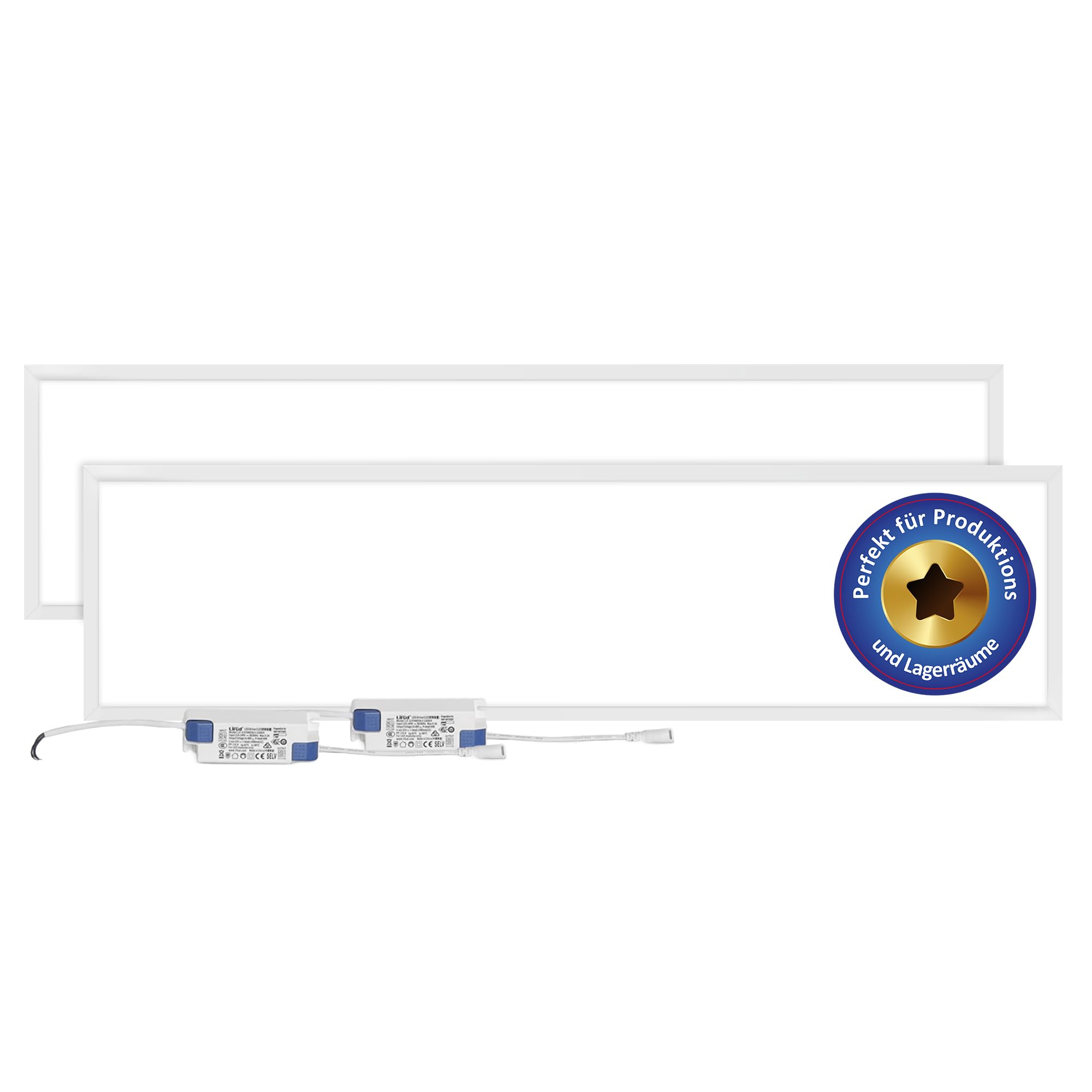 LECOM 2x LED Panel 120x30 Neutralweiß 4000K LED Rasterleuchte Flach 0,9cm | LED Deckenleuchte flimmerfrei für Rasterdecken. Ideal für Büro, Flur, Besprechungsraum und Empfangsbereich. Ultra dünn 0,9cm.