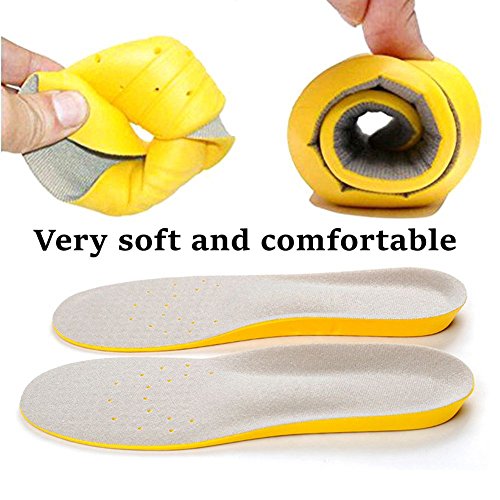 Image of Amitataha Shoe Insoles, Memory Foam Insoles, Providing Shock Absorption And Cushioning For Feet Relief, Comfortable Insoles For Men And Women For Everyday Use. (Yellow, S [Us : 4.5-6.5])
