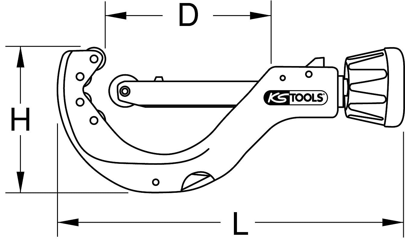KS Tools 222.1250 Tagliatubi Automatico per Tubi in Plastica, 50-140 mm