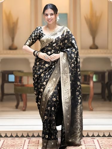 Image of Yashika Women's Pure Kanjivaram Silk Saree Soft Banarasi Style Wedding With Blouse Piece | Saree For Women | New Sari