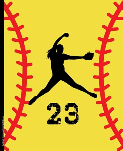 Softball Composition Notebook #23: Wide Ruled Softball Composition Notebook | 120 Pages, Softball Pitcher