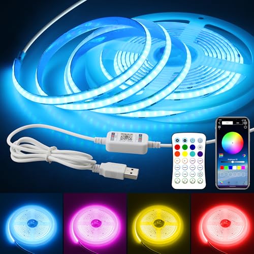 Tira LED RGB COB USB Bluetooth 2m con Control Remoto miniatura 1