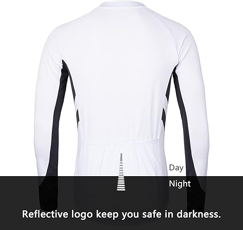 Miniatura 2 de ARSUXEO Camiseta de ciclismo de manga larga con cremallera completa para hombre 6030