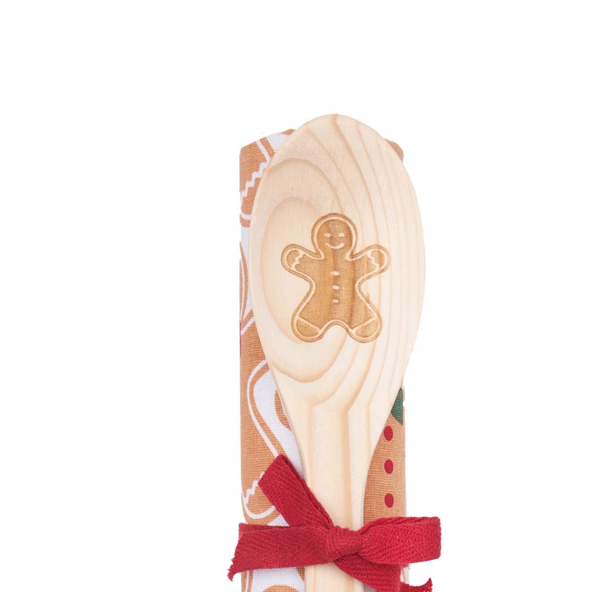 C&F Home Gingerbread Buddies Towel & Spoon Gift Bundle S/2 Orange