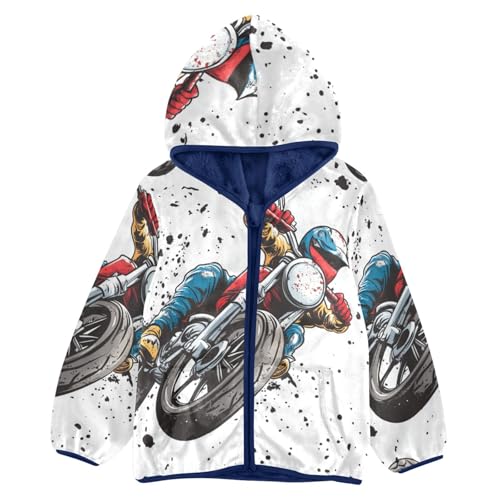 Motorbike Girls Fleece Jacket Girls Fall Jacket Girls Zip Up Hoodie Girls Sherpa Jacket 2-10T