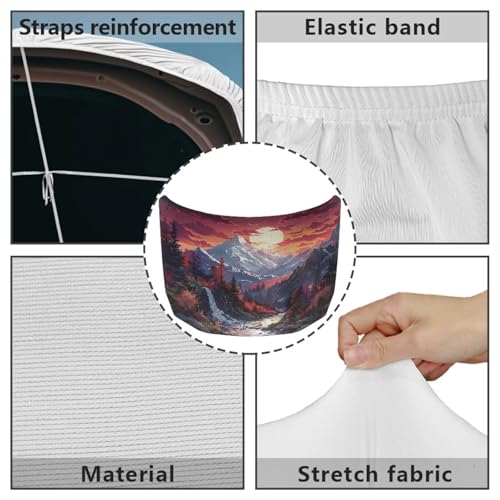 Image of Car Hood Cover Protector Car Hood Flag Mountain Waterproof Sun-Proof Stretchable Automotive Exterior Accessories