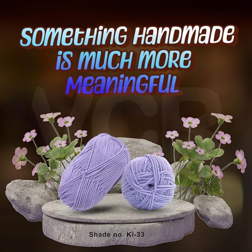 Image of VCR Light Lavender Yarn, 100 Grams Hank, 190 Meters Length, Acrylic Ball for Crochet and Knitting, Soft Crosia Threads, Pack of 1 Yarn, Suitable for DIY Crafts