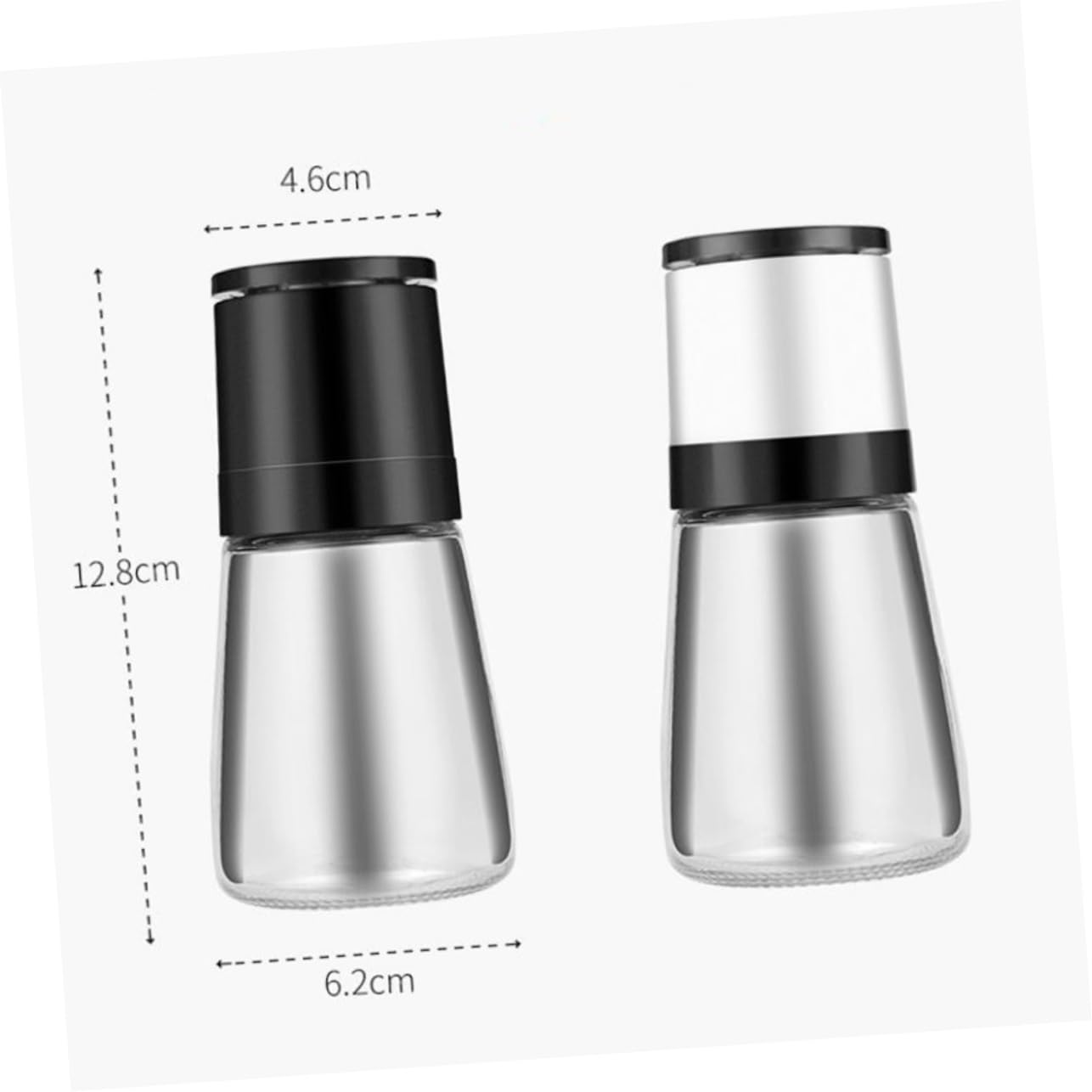 COLLBATH 1 Set 2pcs Pepper Grinder Salt and Pepper Container Pepper Organiser Adjustable Coarseness Grinder Condiment Crusher Manual Pepper Salt and Pepper Dispenser Pepper Shaker Nut Glass