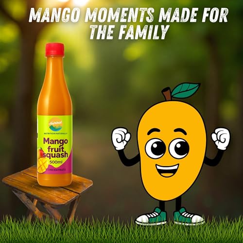 Image of Nutrinat Alphonso Mango Squash, 500ml, (Pack of 1), Fruit Juice Concentrate