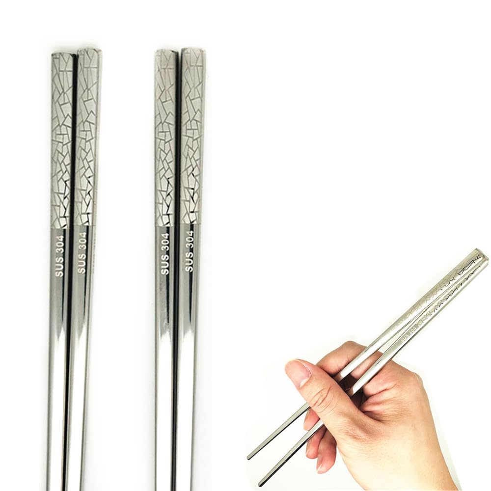 銀製chopsticks 3セット 2Pairs Silver Series Metal Chopsticks 304 Stainless Steel