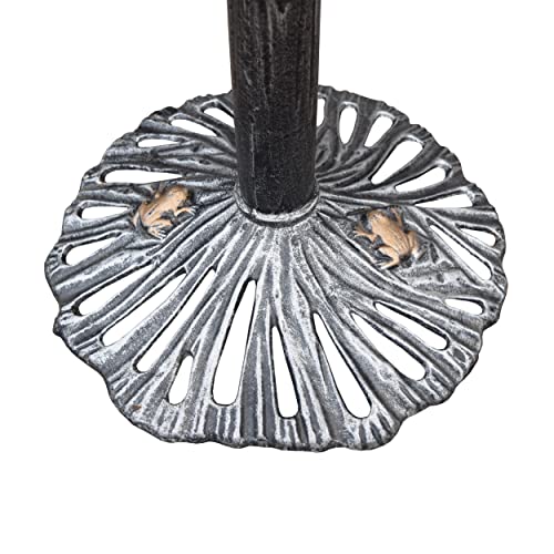 Image of Oakland Living Sunflower Butterfly Bird Bath, Antique Pewter, Silver