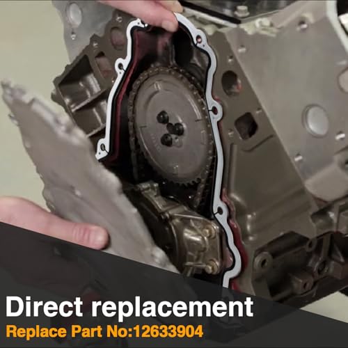 Image of Engine Timing Cover Gasket Set Compatible with Chevy Silverado, Tahoe, GMC Sierra, Suburban, Yukon, Savana, Cadillac Escalade with GM LS LS1 LS2 LS3 4.8L 5.3L 5.7L 6.0L 6.2L engines，Replace#: 12633904