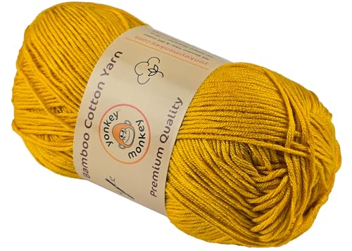 Image of 10-Pack of Yonkey Monkey 500 Grams Yarn - 70% Rayon derived from Bamboo, 30% Cotton - Imported (Turmeric)