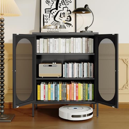 Metal-Accent-CabinetSideboard-Buffet-Cabinet-for-Living-RoomBed-RoomHomeHotelOfficeGarageSchoolKitchen3-Tier-Locker-Storage-Cabinet2-Removable-Shelves-Mesh-Door-Black Metal Accent CabinetSideboard Buffet Cabinet for Living RoomBed RoomHomeHotelOfficeGarageSchoolKitchen3 Tier Locker Storage Cabinet2 Removable Shelves Mesh Door Black