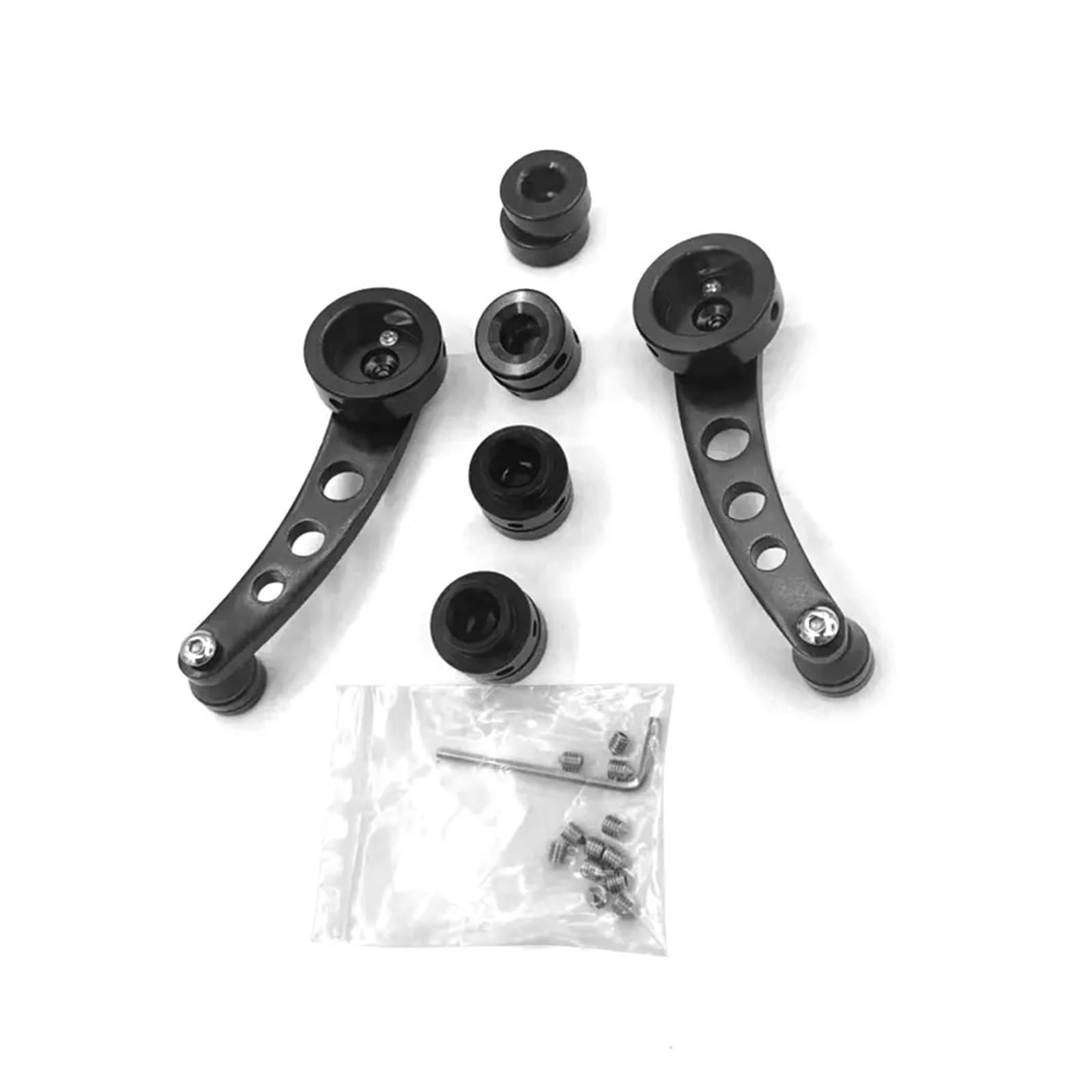 VAVGKDKPZB Power Window Lifter Assembly for VW Beetle 1968-1979 Heavy Duty Window Cranks 2Pcs Car Winder Handle Black Aluminum Alloy Manual Elevator Handles Front PassengerWithout